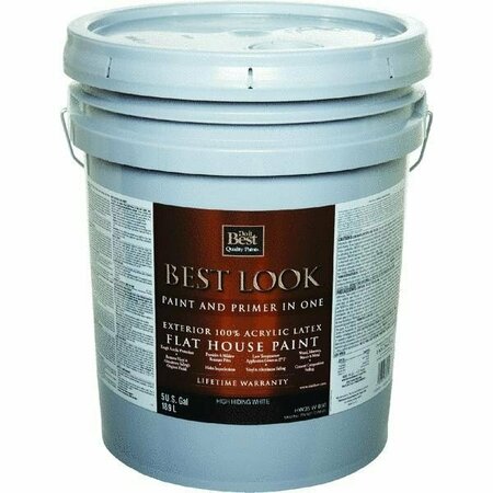 WORLDWIDE SOURCING Best Look Latex Flat Paint And Primer In One Exterior House Paint HW35W0850-20